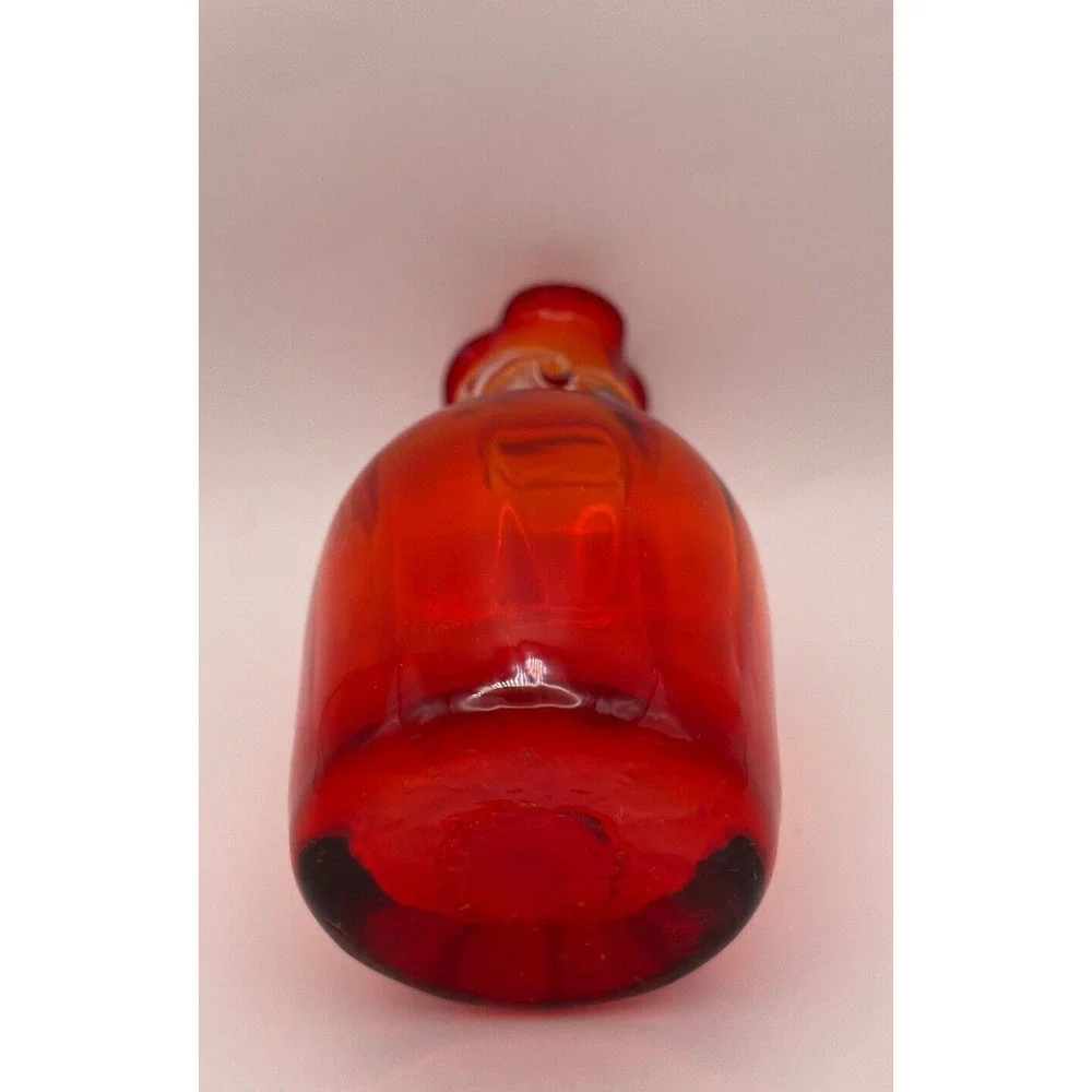 Vtg Kanawha Glass 1974 Ruby Red Applied Clear Rigaree Ruffle 5